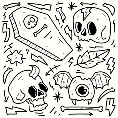 halloween doodle cartoon illustration design