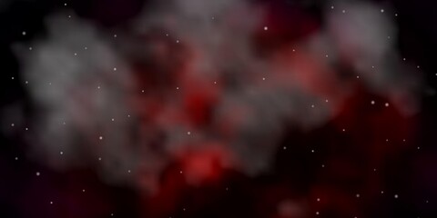 Dark Red vector pattern with abstract stars.