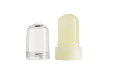 Bottle of deodorant isolated on white background.