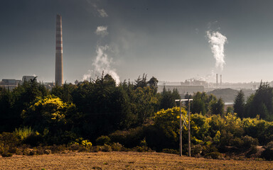 Smoke emission from a factory in Chile