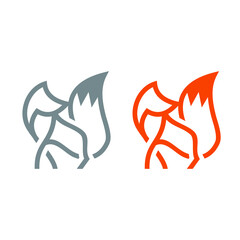 Creative Icon or Logo for Fox or Wolf Concept