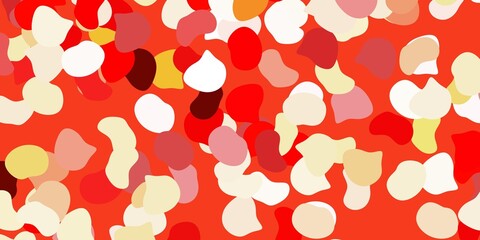 Light red, yellow vector texture with memphis shapes.