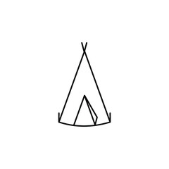 Camp, Tent, Camping, Travel Thin Line Icon Vector Illustration Logo Template. Suitable For Many Purposes.