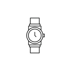 Watch, Wristwatch, Clock, Time Thin Line Icon Vector Illustration Logo Template. Suitable For Many Purposes.