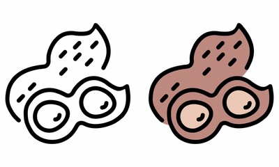Illustration Vector Graphic of peanut fruit, fruit icon