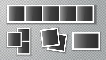 Fototapeta na wymiar Empty photo frames on white background. Vector illustration