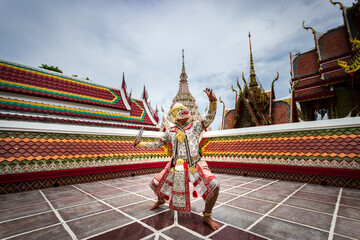 Nakhon Sawan, Thailand, 22 May 2022, the Thai Khon Hanuman show.
