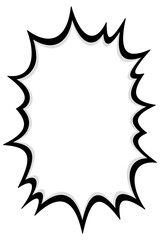 シンプルな太い縦長のギザギザ吹き出し