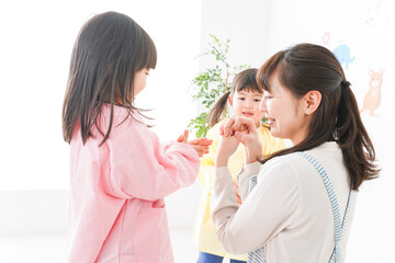 Children and teacher at kindergarten