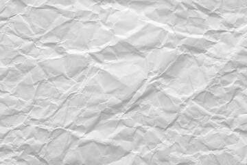 White wrinkled paper texture background.