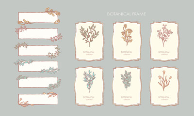 ボタニカルフレーム・レトロフレーム・ドライフラワー風のフレーム