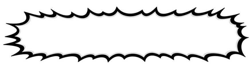 シンプルな太い横長のギザギザ吹き出し