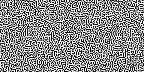 Organic seamless patterns with rounded lines, drips. Diffusion reaction background. Linear design with biological shapes. Structure of natural cells, maze, coral. Abstract vector illustration