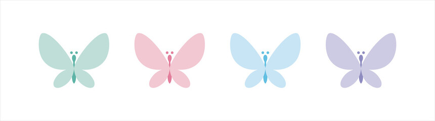Butterfly icon. butterfly colourful symbol, vector illustration