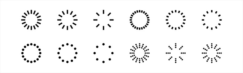 Loading icons. loading bar progress signs. Download progress symbol. Load bar icons, vector illustration