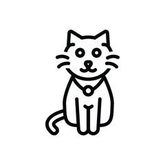 Black line icon for cat pussy