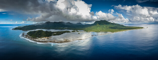 The remote pacific island of Kosrae is part of the Federated States of Micronesia.  - obrazy, fototapety, plakaty