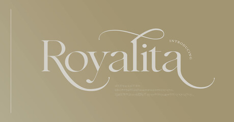 Luxury wedding alphabet letters font and number. Typography elegant classic lettering serif fonts decorative vintage retro concept. vector illustration - 507397614