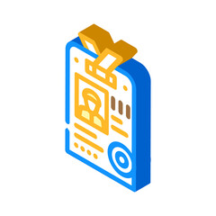 diver license isometric icon vector. diver license sign. isolated symbol illustration