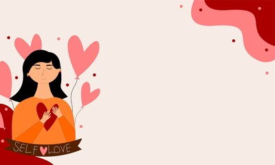 Self love Ilustration character background with copy spaces