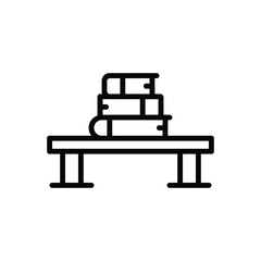 Black line icon for books