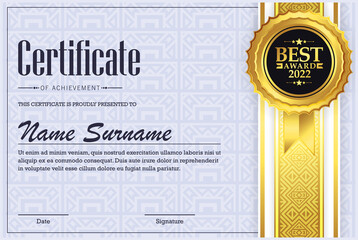achievement certificate border style diploma - obrazy, fototapety, plakaty
