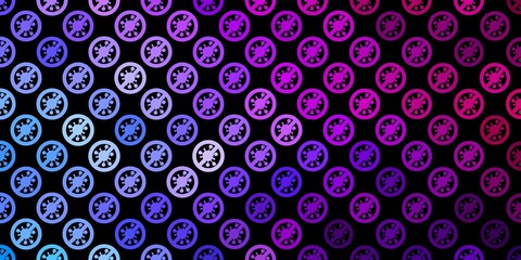 Dark Blue, Red vector pattern with coronavirus elements.