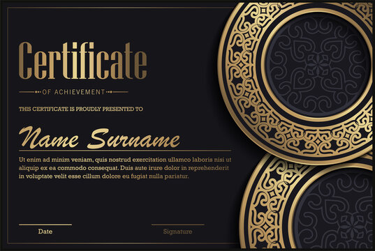 Luxury mandala certificate award diploma