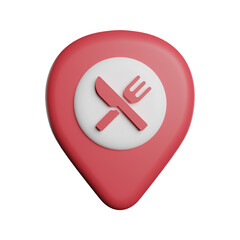 Obraz premium 3D rendering illustration maps location restaurant photo hd