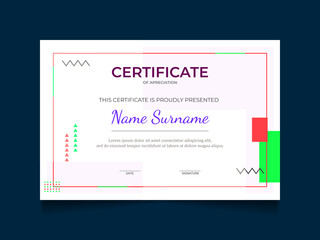 Modern style certificate design template