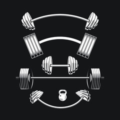 Dumbbell for gym fitness workout CrossFit vector item tools illustrator file 