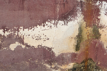 brown cement wall background with discolored