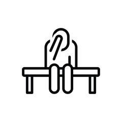 Black line icon for temporal