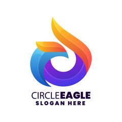 Vector Logo Illustration Eagle Gradient Colorful Style.