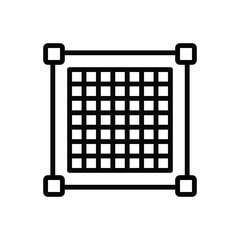 Black line icon for grid