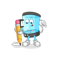 Fototapeta premium blender write with pencil. cartoon mascot vector