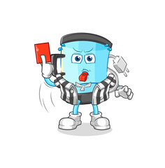 blender referee with red card illustration. character vector