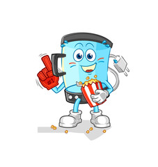 blender fan with popcorn illustration. character vector