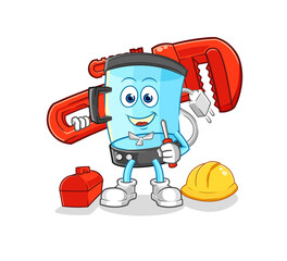 blender plumber cartoon. cartoon mascot vector