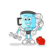 blender mechanic cartoon. cartoon mascot vector