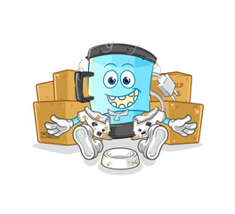 blender homeless character. cartoon mascot vector