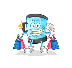 blender shoping mascot. cartoon vector