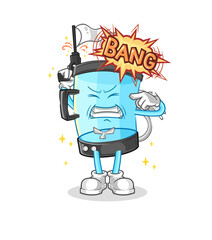 blender warning shot mascot. cartoon vector