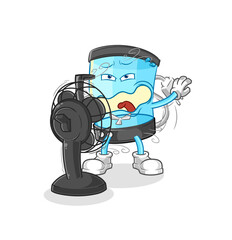blender with the fan character. cartoon mascot vector