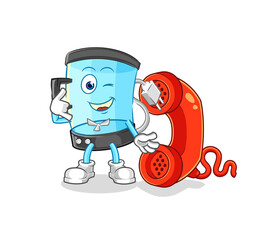 blender call mascot. cartoon vector