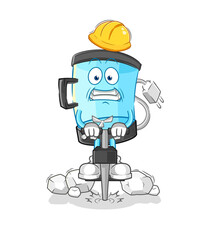 blender drill the ground cartoon character vector