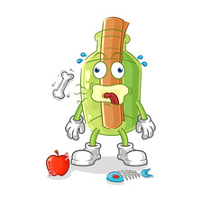 message in a bottle burp mascot. cartoon vector