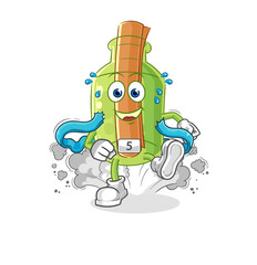 message in a bottle propose with ring. cartoon mascot vector