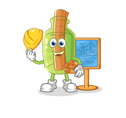 message in a bottle tv reporter cartoon. cartoon mascot vector