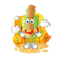 message in a bottle future robot vector. cartoon character